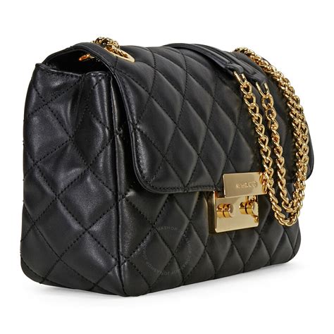 black tote michael kors bag|michael kors black quilted handbags.